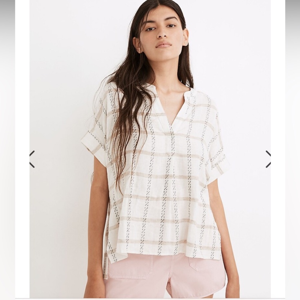 Madewell Lakeline Popover Shirt Size Small